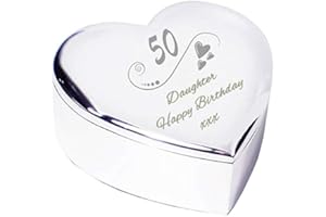 Chris Bag Of Goodies Daughter 50th Birthday 50 Fifty Years Old Fiftieth Heart Shaped Trinket Box Present Gifts from Mum and Dad