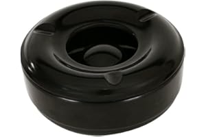 Genware Cendrier at-wind, coupe-vent, base et couvercle en mélamine, 14,6 cm