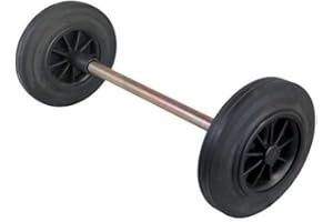 WIKO - Set di Ruote come Parti di Ricambio Complete per Bidone della Spazzatura con Rotelle - Ruote in Solida Gomma da 200 mm con Asse - Parti di Ricambio per Bidoni della Spazzatura da Esterno