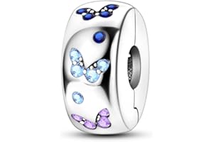 Narmo Zawieszka ze srebra wysokiej próby 925, kompatybilna z bransoletkami i łańcuszkami, charms, motyl, prezent dla dziewcząt