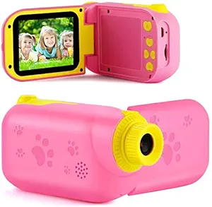 Sanyipace Girls 8M 1080P Game Digital Video Rechargeable IPS 2.4 Inch Mini Cute Cam Camera for Birthday Children Toys 3 4 5 6 7 8 9 Years Old, Pink