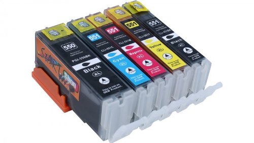 Start – 5 XL Ersatz Chip Patronen kompatibel zu Canon PGI-550BK XL Schwarz, CLI-551BK XL Foto-Schwarz, CLI-551C XL Cyan, CLI-551M XL Magenta, CLI-551Y XL Gelb für Canon Pixma iP7250, iP8750, iX6850, MG5450, MG5550, MG6350, MG6450, MG7150, MX725, MX925