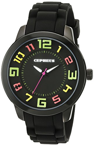 CEPHEUS Damen-Armbanduhr XL Analog Quarz Silikon CP604-622