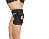 Rodillera elástica perfecta para mejorar la artritis, para ajustar la rotura de ligamentos, salir a correr, entrenar, hacer deporte, mejorar las tensiones y lesiones de rodilla - Cómoda Open Patella - Neopreno transpirable con ajuste de máxima calidad - Rodilleras recomendadas para cuidados de meniscos, rotura de ligamentos y sujeción del ligamento colateral mediano.
