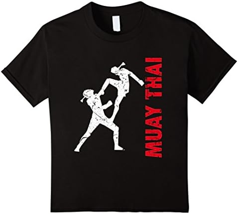 Kids Muay Thai Thailand Kickboxing T-Shirt - Martial Arts T-shirt 10 Black