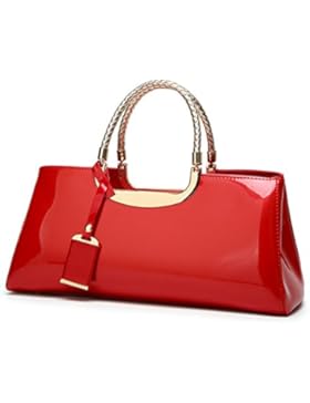 FavoMode Neue weibliche Handtasche Lackleder lackiert umklammert Schulter Messenger Tasche Freizeit Dame Brieftasche