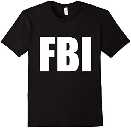 Mens FBI Replica Agent Inspector Funny Halloween Costume T-Shirt Large Black