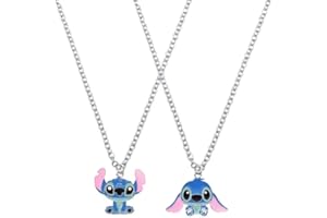 LIAKAI ESENTL Women Girl's Jewellery Just a Girl Who Loves Stitch Charm Pendant Necklace Gift for Daughter, Niece, Women, Girls, Stitch Fans