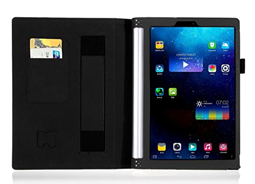 ELTD Lenovo YOGA Tablet 3-10 Hülle case- Leder Tasche Schutzhülle mit Standfunktion / Auto Sleep Für Lenovo YOGA Tablet 3-10 (10,1 Zoll), Schwarz - 5