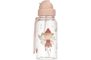 Tutete Botella de Agua para Niños 500 ml | 100% Libre de BPA, lavable en lavavajillas, con pajita suave, asa de transporte y tapón fácil de abrir, ideal para Guardería y Colegio | Wild Fairies