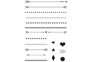 ‎SESCHA Stempel Clear von EFCO, Pfeile + Linien, A7 / 74 x 105 mm, 18 - teilig, transparent