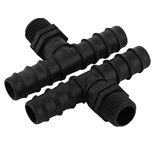 sourcingmap® 2Stk T Form Stacheldraht Rohr Verbinder Kupplung 1/2 BSP Außer Gewinde bis 20mm