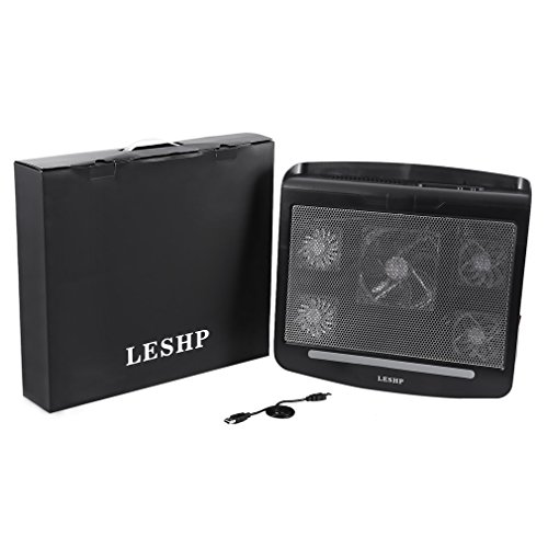 YKS Notebook Laptop Kühler T9 Aluminium Mesh & Kunststoff Portable leichte Kühlpad mit Aluminiumverkleidung und fünf Lüfter 2000RPM - 5