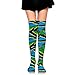 Produktbild suzhouxiu Tanzania Flag Wave Collage Womens Knee High Socks Long Socks Sport Socks Thin for Running,Medical,Athletic,Travel