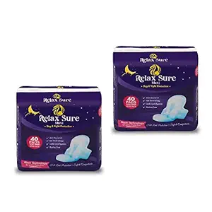 Relax Sure Jumbo XXXL 320 Mm Ultra Clean Soft Thin Dry Cottony Sanitary Napkin Pad With Wing For Women Girl (80)