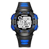 YEARNLY Kinder und Jugendliche Digital Quarz Uhr mit Silikon Armband Militär Sportuhr mit Alarm/Timer/Elektronische Wasserdicht Digitaluhren Jungen