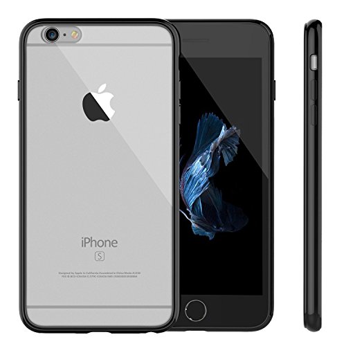 JETech Case for Apple iPhone 6 Plus and iPhone 6s Plus, Shock-Absorption Bumper Cover, Anti-Scratch Clear Back (Black)