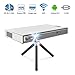 Produktbild TOUMEI T5 Mini Projektor, 200 ANSI Lumens Mini Beamer, WiFi Heimkino Android DLP Pocket Projektor, Unterstützung 1080P 4K HDMI 3D-DLP-LINK, Kompatibel mit Fire TV Stick / PS3 / PS4 - Silber