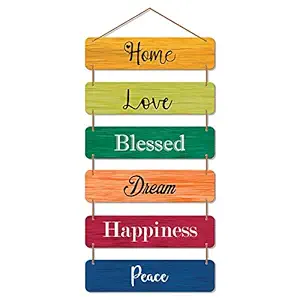 RAG28 Vintage Designer Wooden Wall Hangings Home Decor Items, Large, Multicolor
