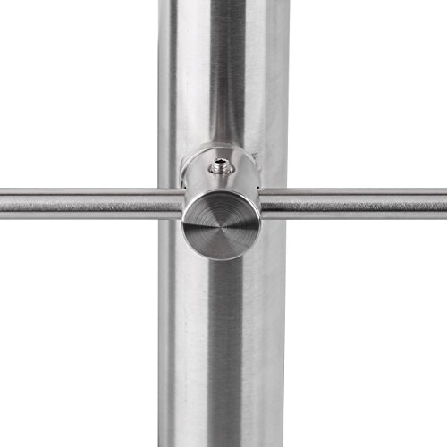 Relaxdays Treppengeländer Edelstahl Set, für Innen und Außen, Handlauf, 1,5 m lang, 2 Pfosten, 2 Querstreben, silber - 6