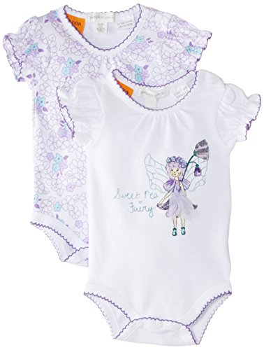Pumpkin Patch Baby Girls 0-24M W/S Fairy 2Pk Bodysuit, Bright White, Newborn