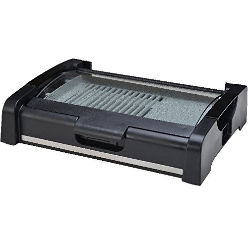 Syntrox Germany TG-1650W elektrischer Tischgrill mit Keramik Grillplatte Elektrogrill BBQ Grill Barbecue mit Glasdeckel - 2