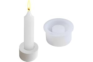 TERJBG Silikonform Kerzenhalter, DIY Harz Gießform Kerzenhalter, Silikonformen Gießformen Kerzenhalter, Silikonformen Kerzenhalter für Halloween, Weihnachten, Party (Kreisförmig - B)