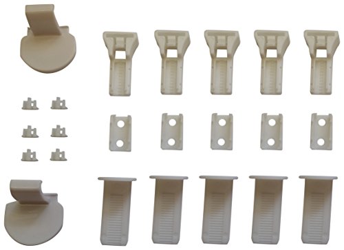 K-home Palma.02.SB Klemmträger und Zubehör Montage-Set für Klemmfix Plissee, Plastik, 3,5 x 2 x 4 cm, weiß