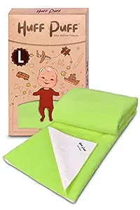 HuFF PuFF Baby Washable Instandry Extra Absorbent Bed Protector Skin Friendly and Heat Free non-woven fabric Mattress Dry Sheet - Large (140cm * 100cm) - Light Green