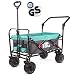 Produktbild Lemmy Bollerwagen Faltbar FW2140GS, Patent, TÜV GS-Prüfsiegel, klappbar, PU Reifen extrabreit,Bremse, schiebbar, Grau Turkis