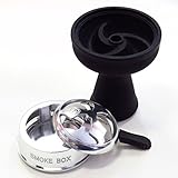 AMY Hot Cut 3 Set mit Smokebox Schwarz Silikontabakkopf Shisha Kopf Shisha Topf - 