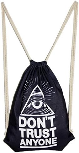Women's Harajuku Style Eyes Printed Drawstring Tote Handbag Shoulder Sack Bag Backpack
