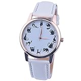 gaddrt Uhren, Lederband Analog Quarz Vogue Armbanduhren (Weiß)