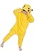 Produktbild Dolamen Kinder Unisex Jumpsuits, Kostüm Tier Onesie Nachthemd Schlafanzug Kapuzenpullover Nachtwäsche Cosplay Kigurum Fastnachtskostuem Weihnachten Halloween (Höhe 100-110CM (39 "-43"), Pikachu)