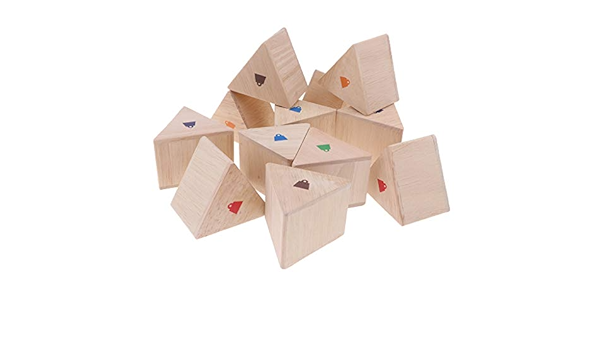 Dreieck Holzbausteine Holzklotze Bauklotze Montessori Spielzeug Fur Baby Ab 3 Jahre Alt Amazon De Spielzeug