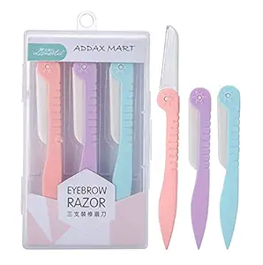 Addax Mart 1 PCS Women Lady Girls Folding Eyebrow Razor Shaper Shaver Facial Hair Removal and Body Shaving Facial Skin Care Cleaner Hair Shaving Grooming Trimmer Color Random (1)