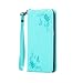 Produktbild Samsung Galaxy J5 2016 DUOS Hülle Leder Handtasche Mode Blumen Schmetterling Muster Weiblich LederHülle Brieftasche Stoßfest HandyHülle für Samsung Galaxy J5 2016 J510 Schutzhülle Handytasche Flip Ledertasche Elegant Schutz Magnetverschluss Schale Tasche Standfunktion Karteneinschub, Grün