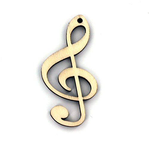10er Set Streudekoration oder Anhänger Violinschlüssel Notenschlüssel aus Pappel-Sperrholz – Schönes Geschenk für Musiker - 2