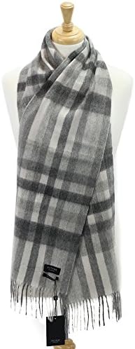 Ultra Soft 100% Lambswool Scarves Scottish Classic Tartan Designed in Scotland (24471 MONOCHRONE STEPPING CHECK GREY)