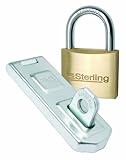  Sterling PHS101 - Juego de aldaba para candados y candado (pasador de 100 mm, candado de 40 mm de latón)