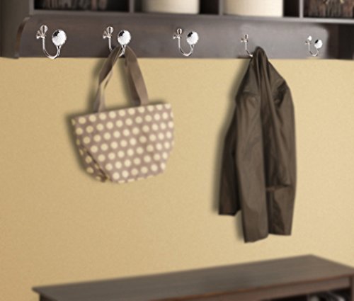 btsky 2 x Glas Kristall Vorhang halten Rücken Raffhalter Wand Haken Quaste Halterung silber - 7