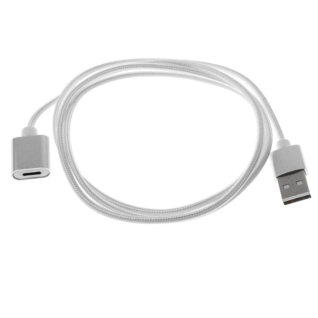 UJEAVETTE® 1M Charger Charging Charger Cable Cord for Apple Ipad Pro Pencil Silver