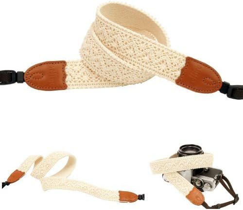 Ivory lace style Fashion Camera Neck Shoulder Strap for Film SLR DSLR RF Digital (Wave type)