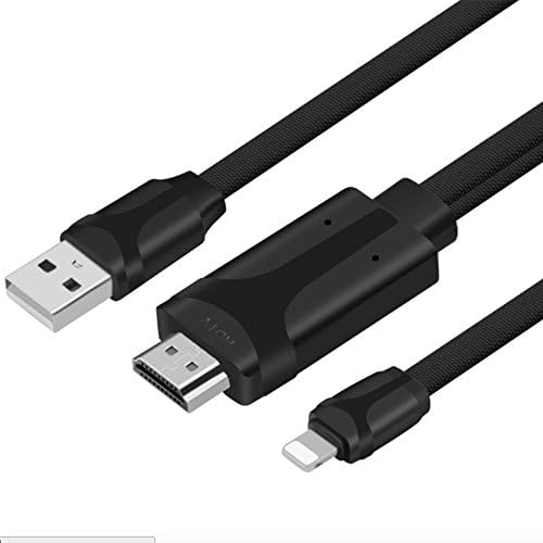 Lightning to HDMI Cable 6ft HDTV 1080P HDMI Lightning Cable Adapter for iPhone X/8/7/6/5 iPad Air/Mini/Pro iPod Touch