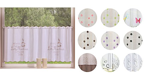 Transparente Scheibengardine aus Voile , 40×120, Ada, luftiger Voile mit gesticktem Muster, 42002 - 2