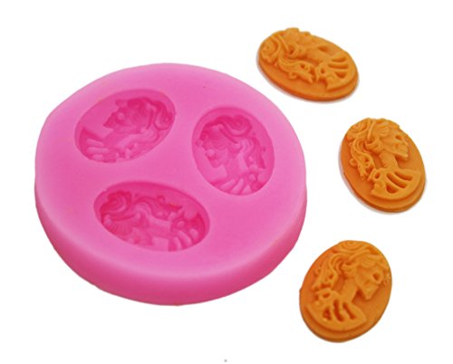 Longzang F0105 Skull Fondant Silicone Sugar Craft Mold, Mini, Pink - 3
