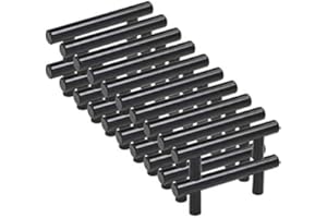 MARGUERASW 20pcs Poignee Meuble noir Poignée de Meuble Cuisine noir T Poignées Placard Tiroir Noir Entraxe 96mm
