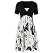 Produktbild Sommerkleider Damen Kleid Ärmellos Schulterfrei Strandkleid Frauen Ärmelloses Blumen Druck Cocktailkleid Dress Abendkleid Partykleid Strand Casual Kleider + Kurz Cardigan Mantel (XL, Z-Schwarz)