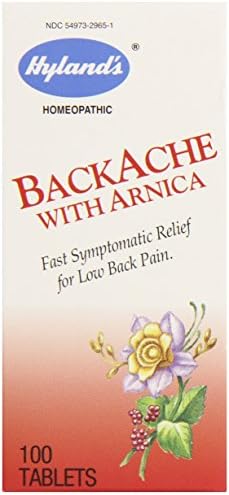 Hyland's BackAche with Arnica Tablets, Natural Relief of Lower Back Pain, 100 Count