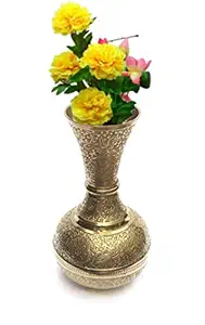 Loopysky Gorgeous Brass Flower Vase (8 x 4 x 4 Yellow)